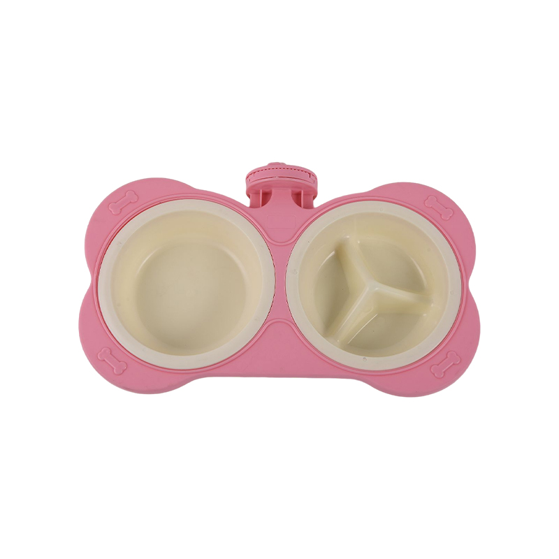 Plastic double dog bowl for cage