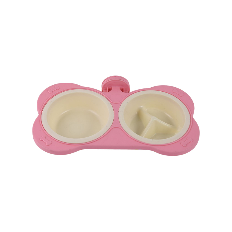 Plastic double dog bowl for cage