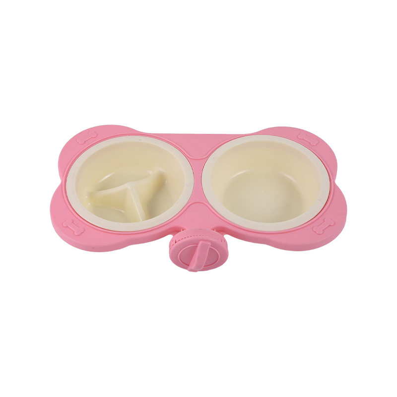 Plastic double dog bowl for cage