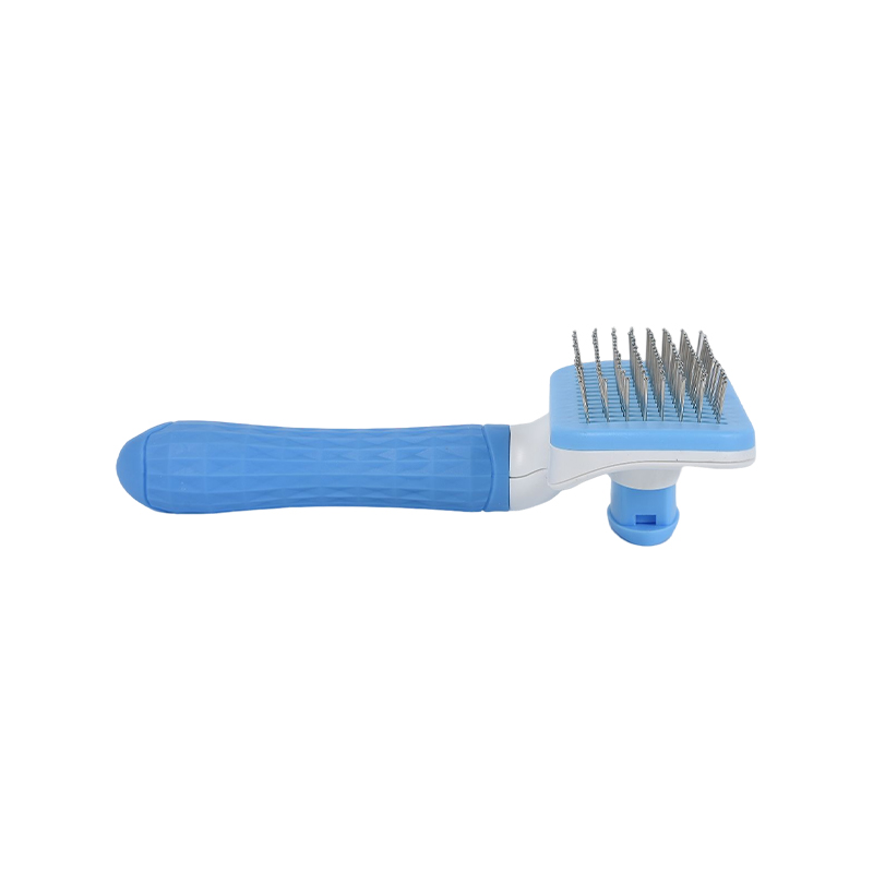 Self cleaning dog pin brush