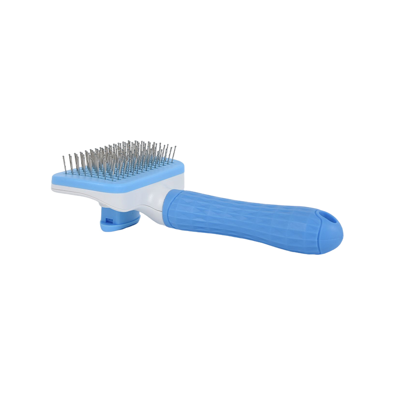 Self cleaning dog pin brush