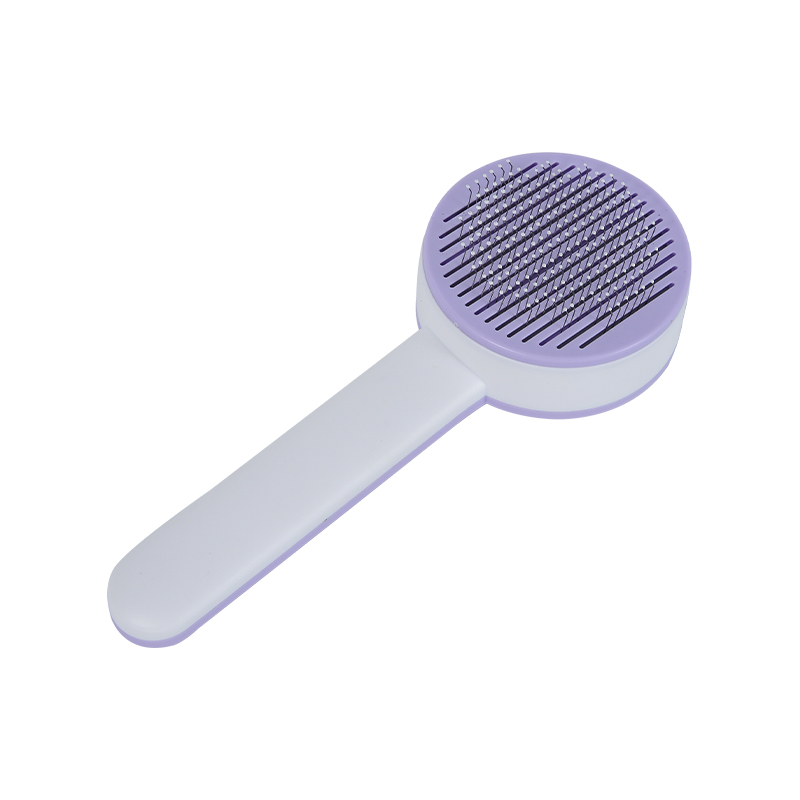 Curved firm slicker pet brush