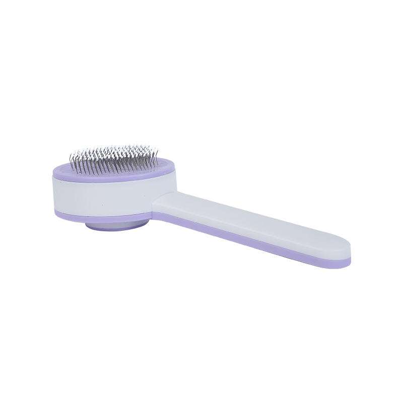 Curved firm slicker pet brush