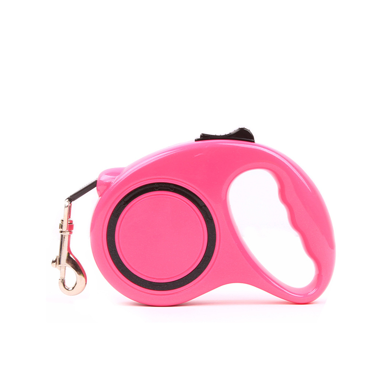 Portable 3 meters long pink color dog leads