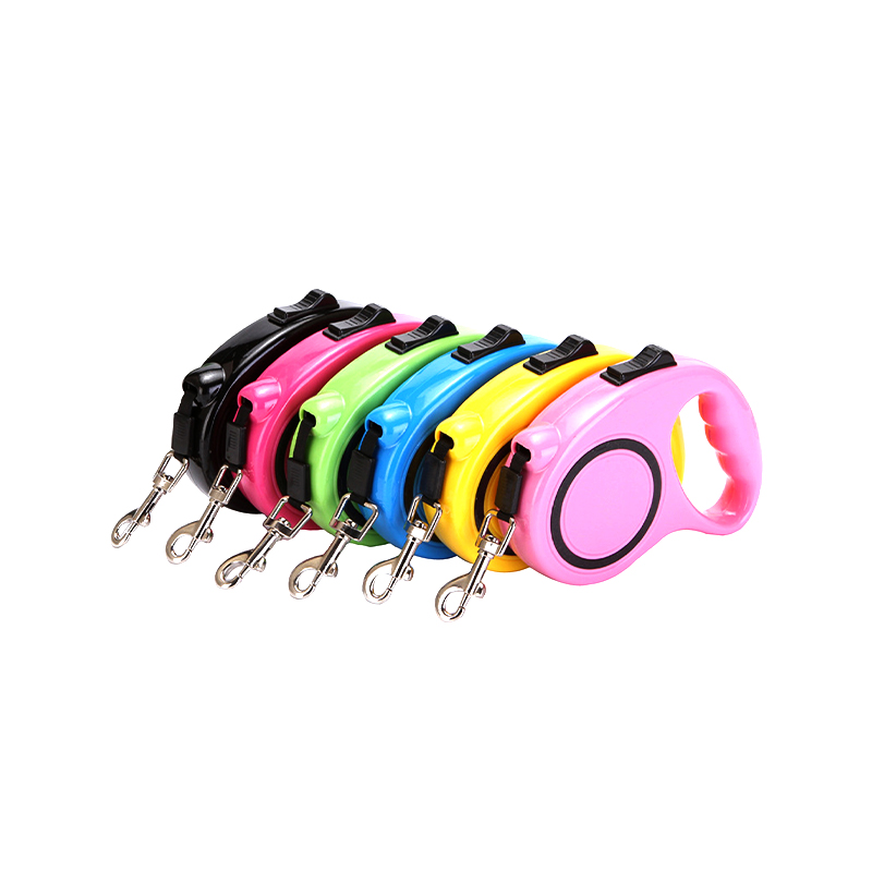 Portable 3 meters long pink color dog leads