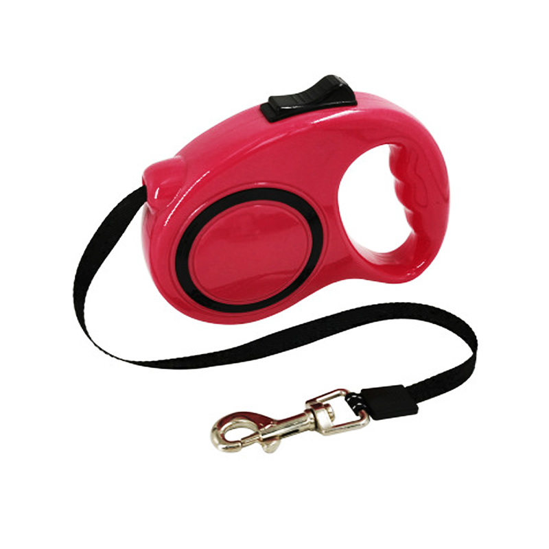 Portable 3 meters long pink color dog leads