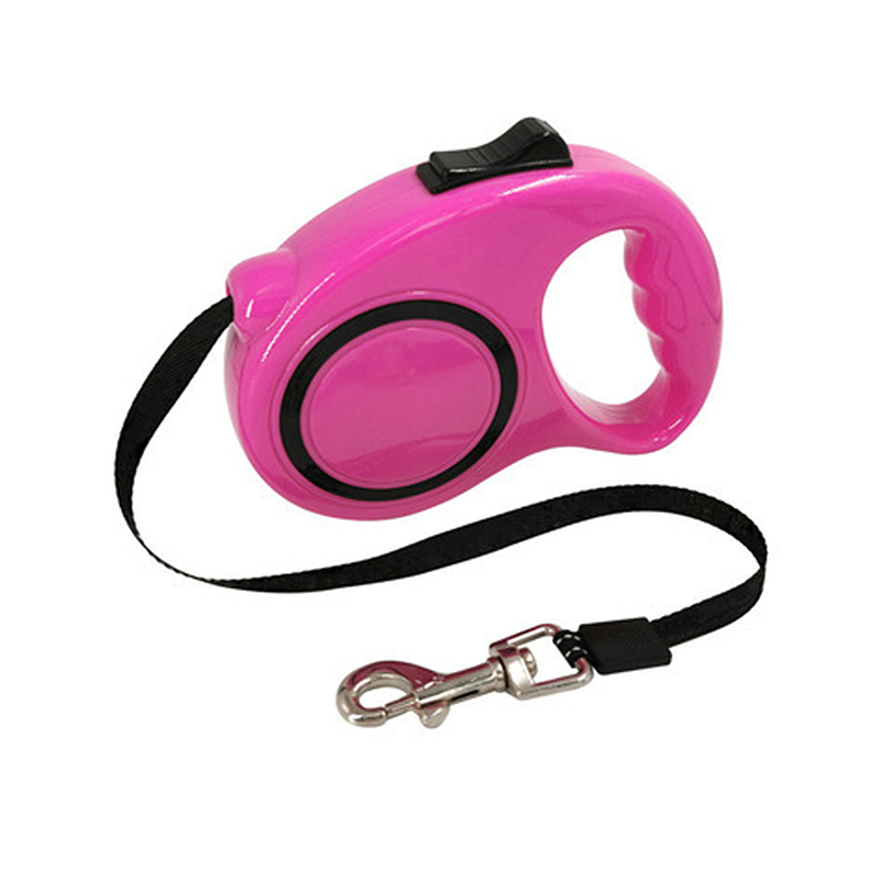 Portable 3 meters long pink color dog leads