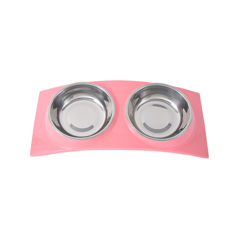 Premium double stainless steel food and water bowls for cats