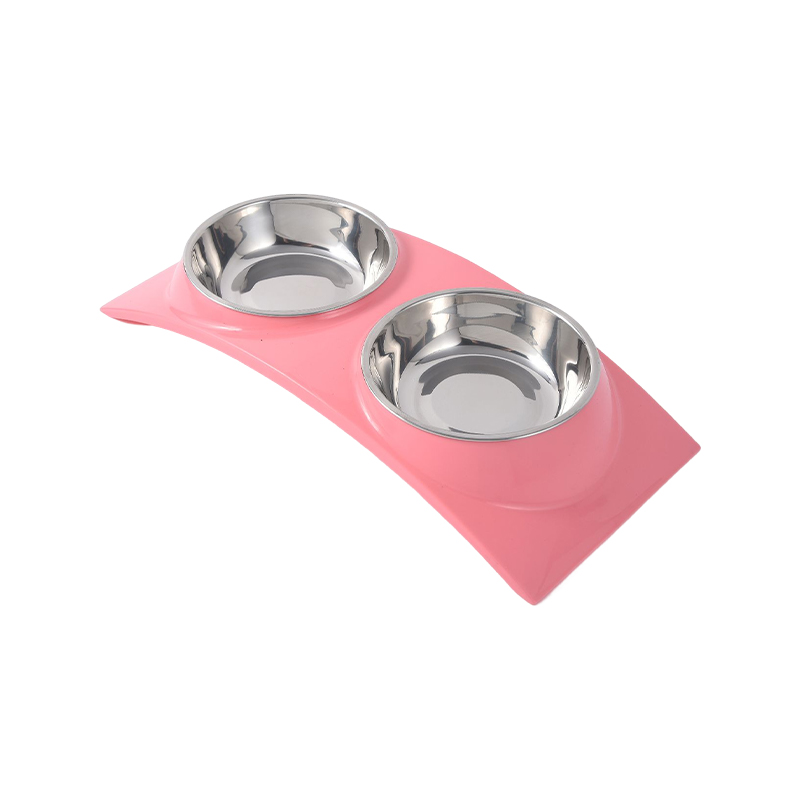 Premium double stainless steel food and water bowls for cats