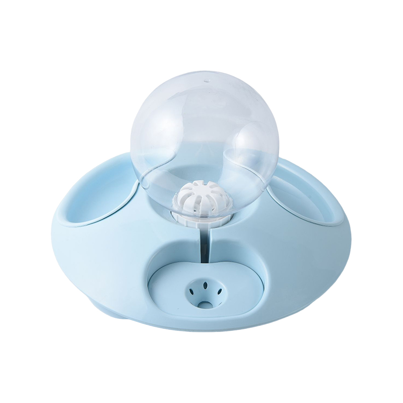 Custom UFO shape double dog bowl with automatic water feeder