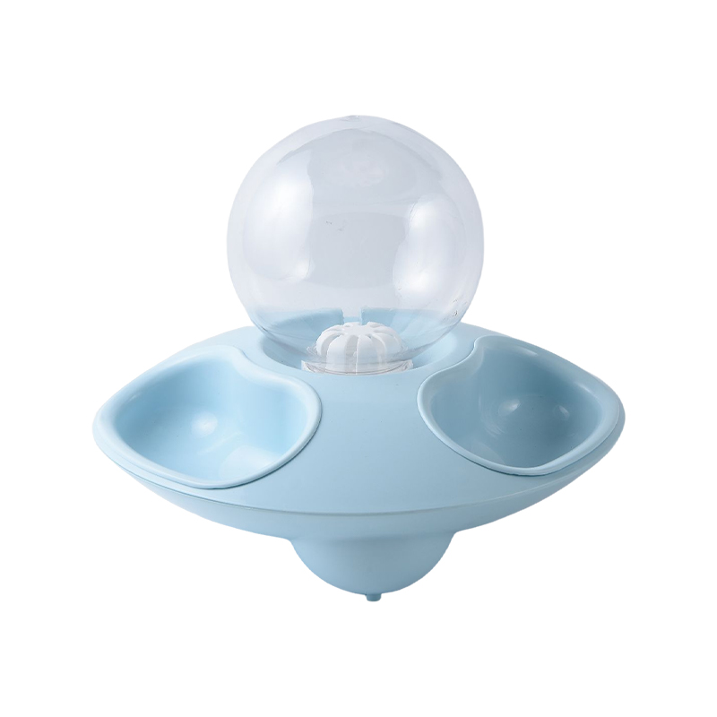 Custom UFO shape double dog bowl with automatic water feeder