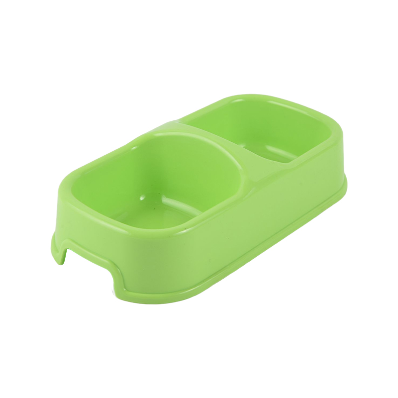 Anti-slide dog cat double pet bowl plastic feeder