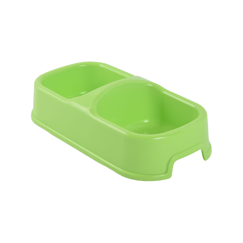 Anti-slide dog cat double pet bowl plastic feeder