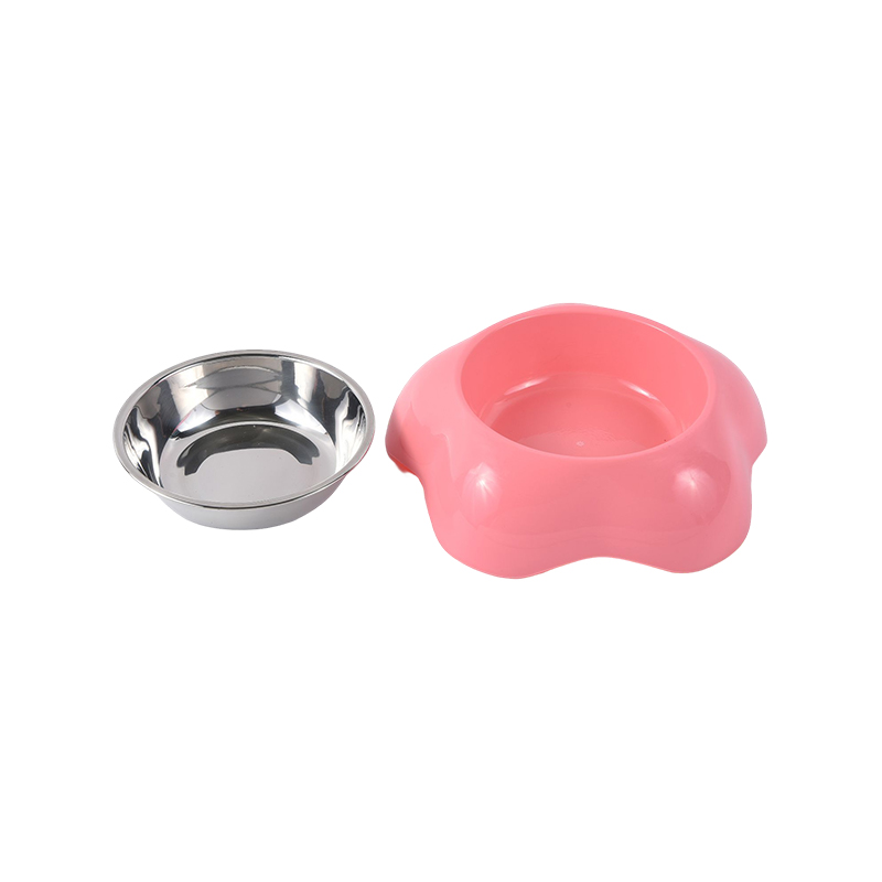 Plum-shape single stainless steel dog bowl