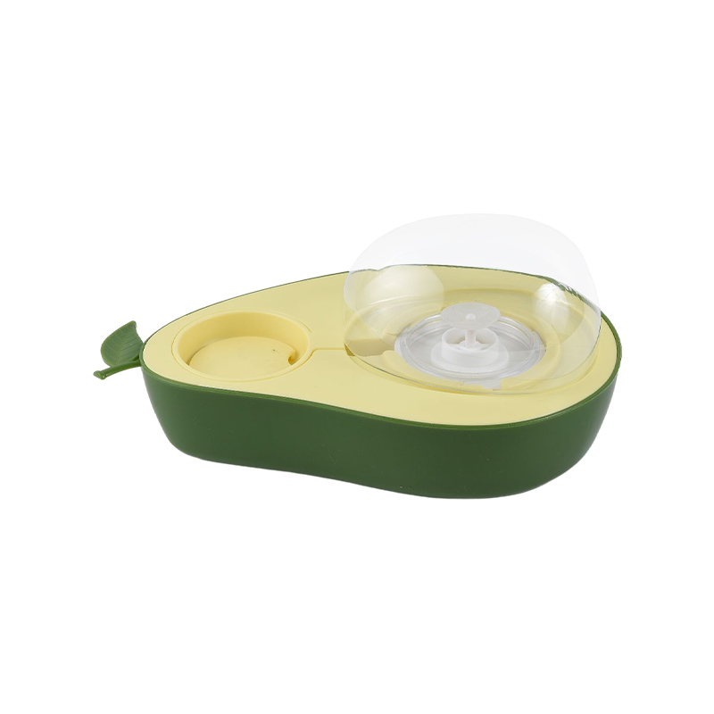 Avocado shape double bowl pet feeder