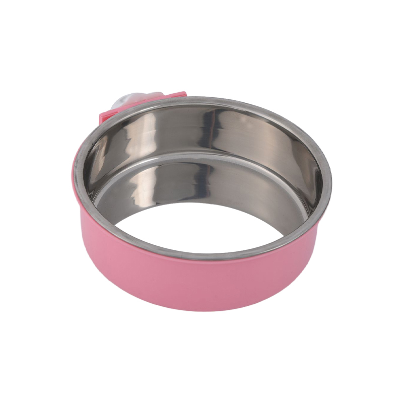 Stainless steel cage hang dog bowl