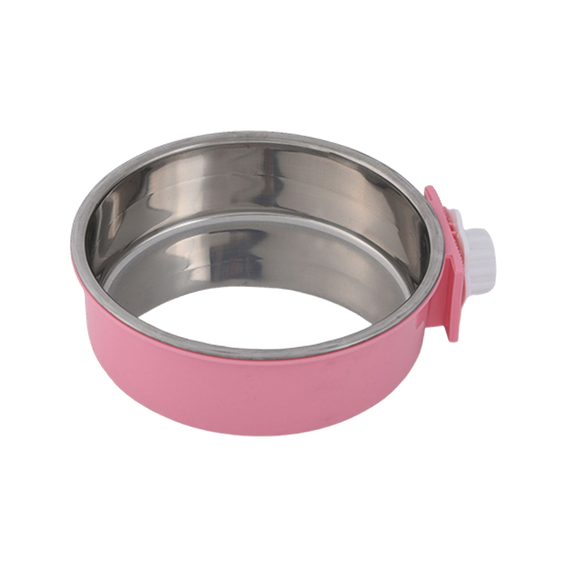 Stainless steel cage hang dog bowl