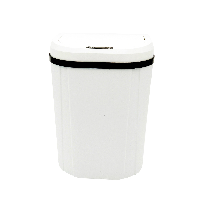 Touchless bathroom trash can with lid