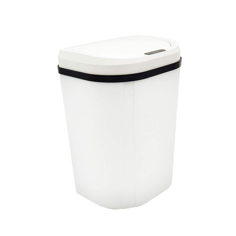 Touchless bathroom trash can with lid