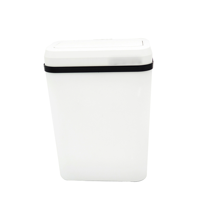 Touchless bathroom trash can with lid